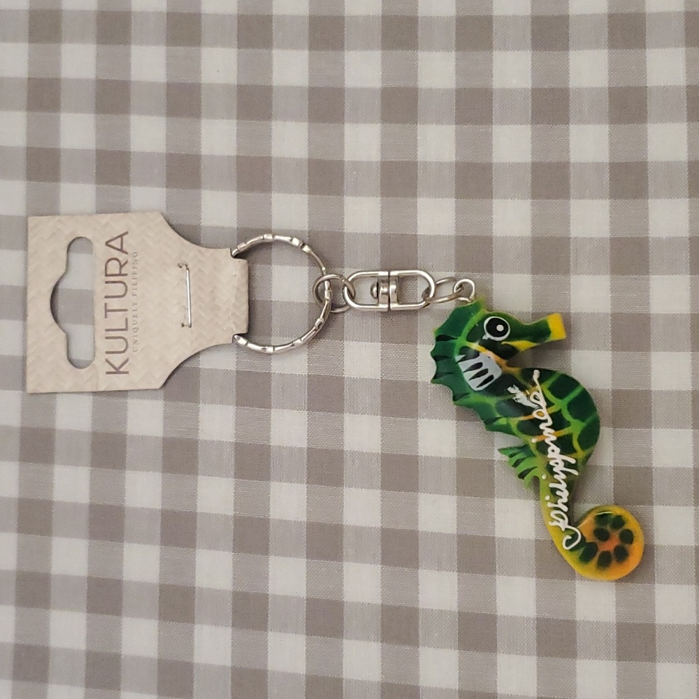Wooden Seahorse Keychain